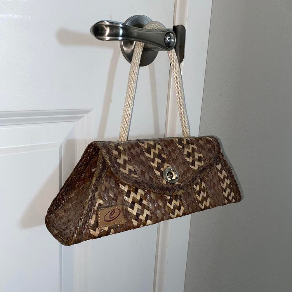 boho summer beach woven purse - Picture 2 of 3